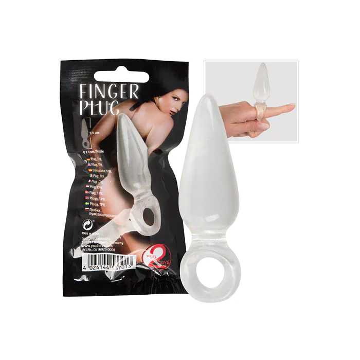 Анальна пробка прозора Finger Plug