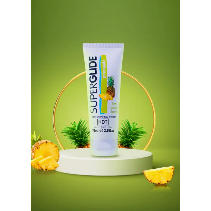 Лубрикант для орально- мануальних пестощів HOT Superglide Edible Pineapple 75 мл — фото 3