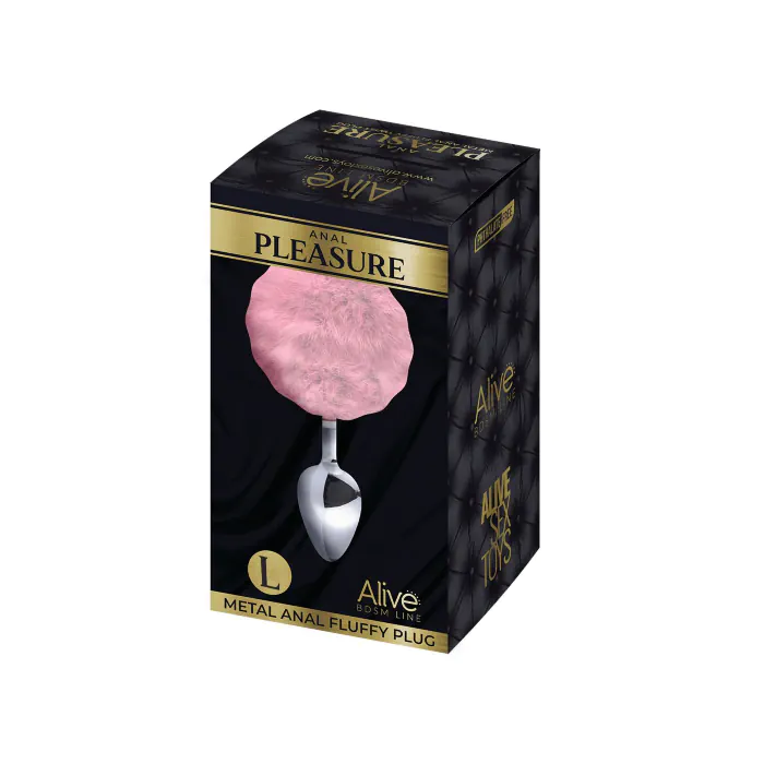 Анальна пробка Alive Fluffy Plug L Pink — фото 2