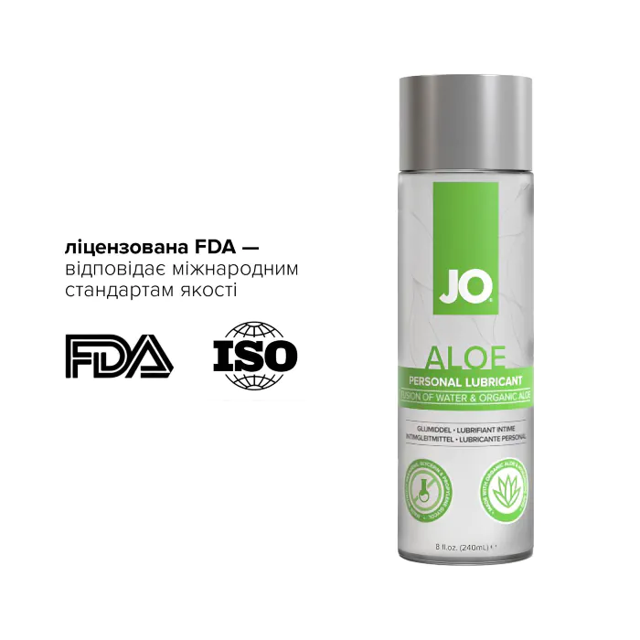 Змазка на водній основі JO H2O Organic Aloe 240 мл — фото 7