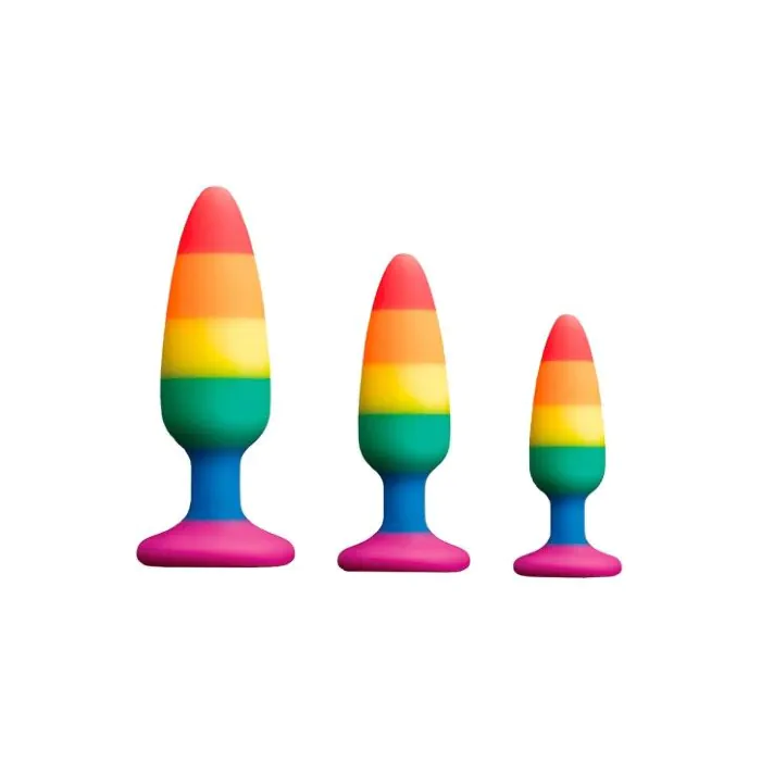 Силіконова анальна пробка Wooomy Hiperloo Silicone Rainbow Plug L — фото 4