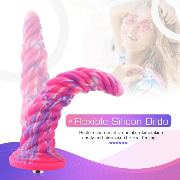 Фалоімітатор для секс-машин Hismith Silicone Dildo rose Monster Series — фото 2