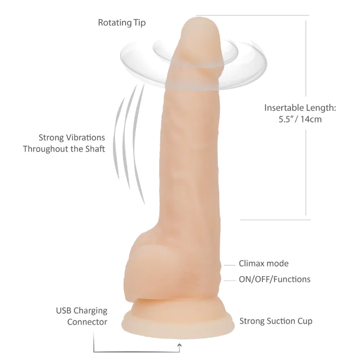 Вібратор Naked Addiction 8“ Rotating&Vibrating — фото 12