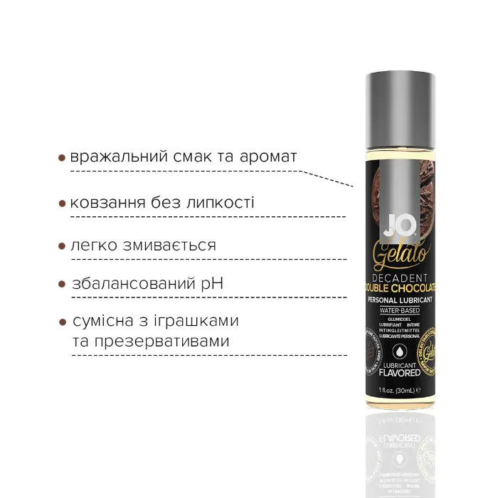 Лубрикант на водній основі JO Gelato Double Chocolate 30 мл — фото 6