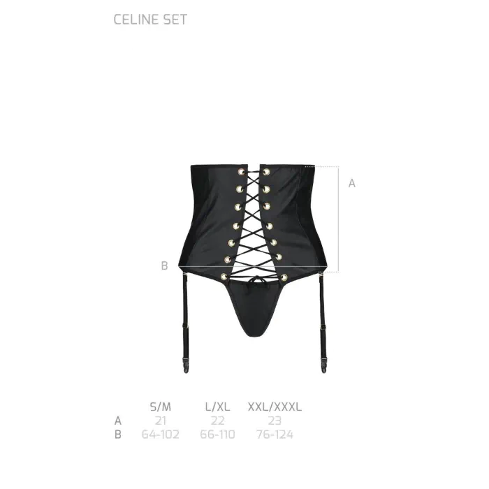 Пояс-корсет Passion Celine Set Black — фото 7