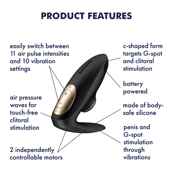 Вакуумний вібратор для пар Satisfyer Pro 4 Couples Battery Series — фото 5
