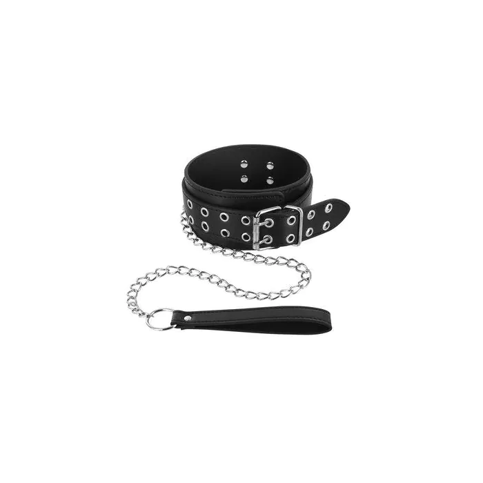 Нашийник широкий з повідцем Fetish Tentation Eyalets and Leash