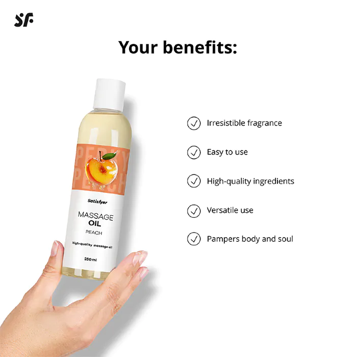 Масажна олія Satisfyer Massage Oil Peach 250 мл — фото 6