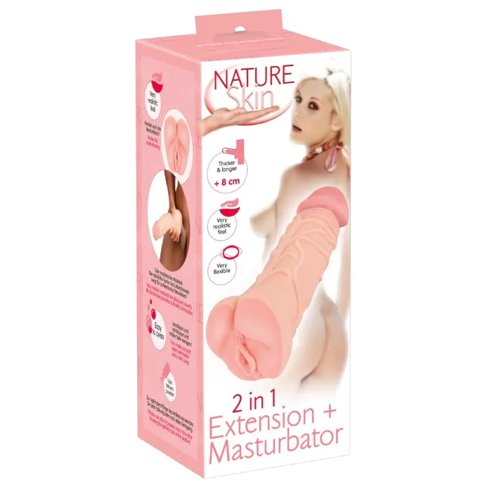 Насадка Nature Skin 2in1 Extension + Masturbator — фото 8