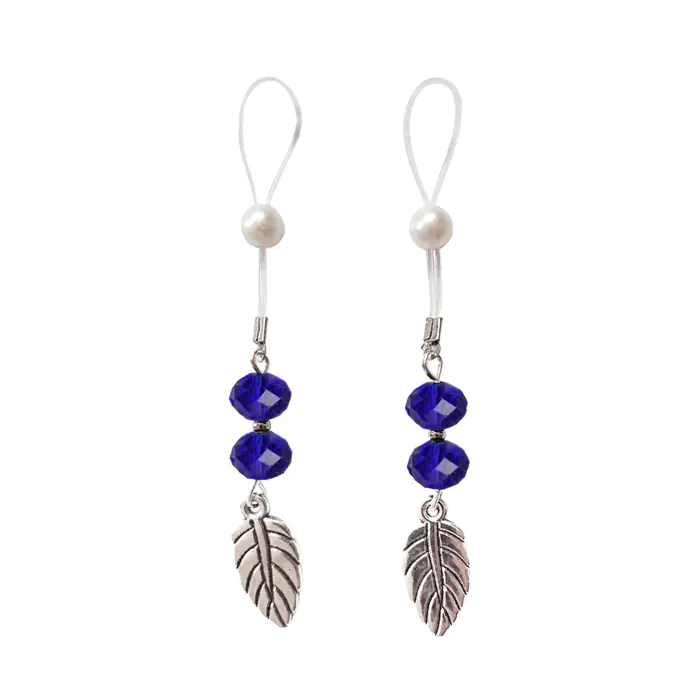 Прикраса для сосків Art of Sex Nipple Jewelry Leaf Blue