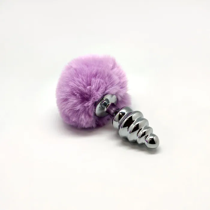 Анальна пробка Alive Fluffy Twist Plug M Purple — фото 2