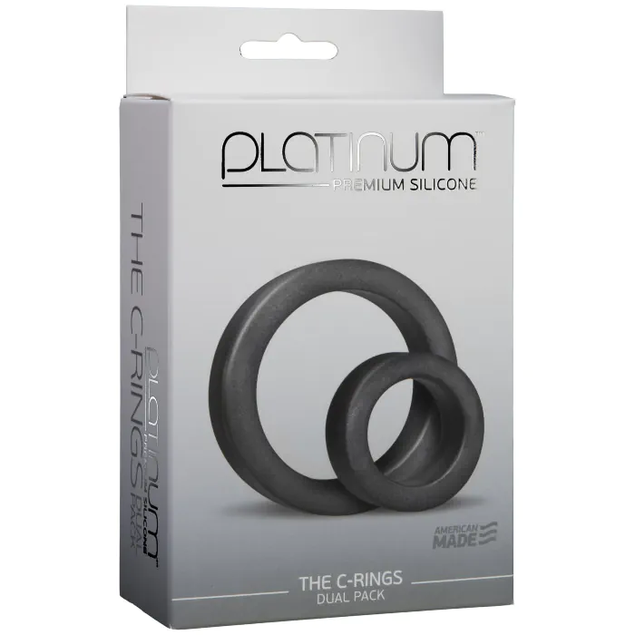 Набір ерекційних кілець Doc Johnson Platinum Premium Silicone The C-Rings Charcoal — фото 2