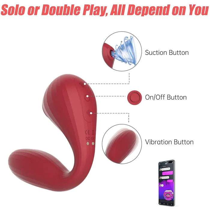 Вакуумний вагінально-кліторальний стимулятор Magic Motion Bobi Red — фото 4