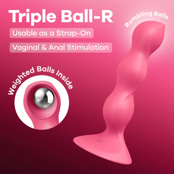 Анальний стимулятор-намистини Satisfyer Triple Ball-R Red — фото 6