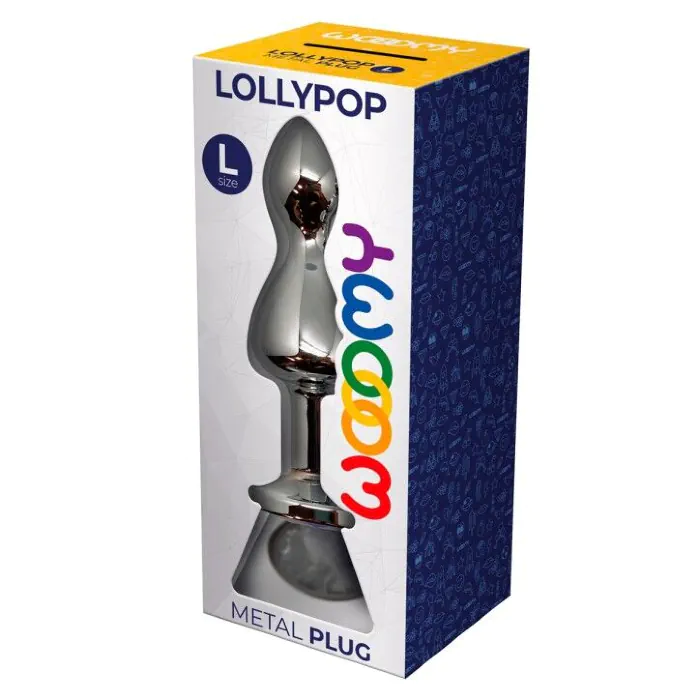 Металева анальна пробка Wooomy Lollypop Double Ball Metal Plug L — фото 3