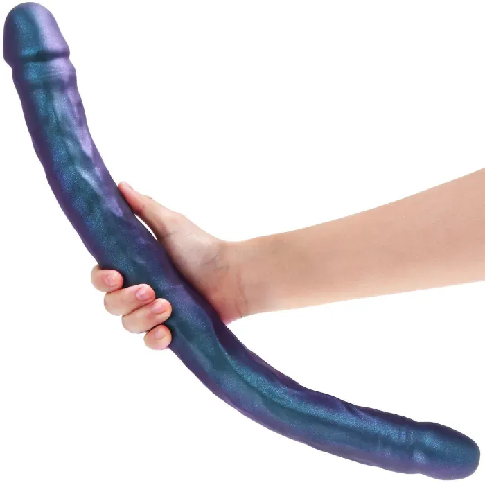 Фалоімітатор подвійний Strap-On-Me Double Dong Realistic Dildo Snaky Metallic Color — фото 7