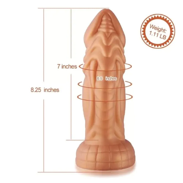 Фалоімітатор з вібрацією Hismith Slightly Curved Vibrating Silicone Dildo Monster Series — фото 2