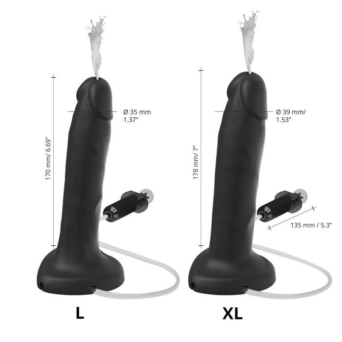 Фалоімітатор, що кінчає Strap-On-Me Squirting Cum Dildo Realistic Black L — фото 4