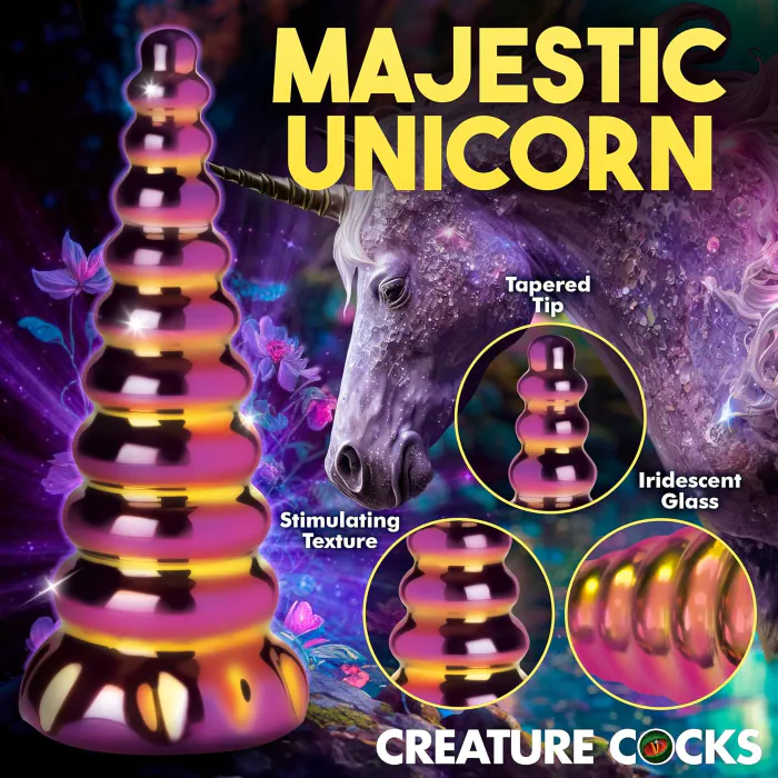 Фалоімітатор Creature Cocks Twilight Rainbow Glass Dildo — фото 5