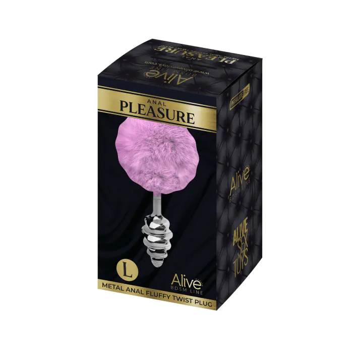 Анальна пробка Alive Fluffy Twist Plug L Purple — фото 4
