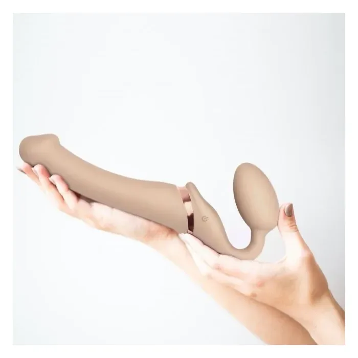 Безремневий страпон із вібрацією Strap-On-Me Vibrating Flesh M — фото 7