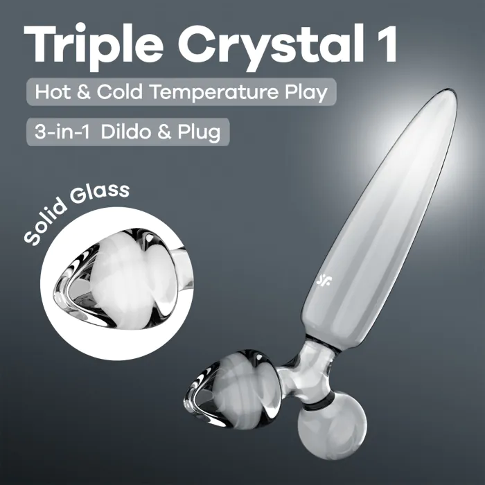 Тристоронній скляний дилдо Satisfyer Triple Crystal 1 Transparent — фото 7