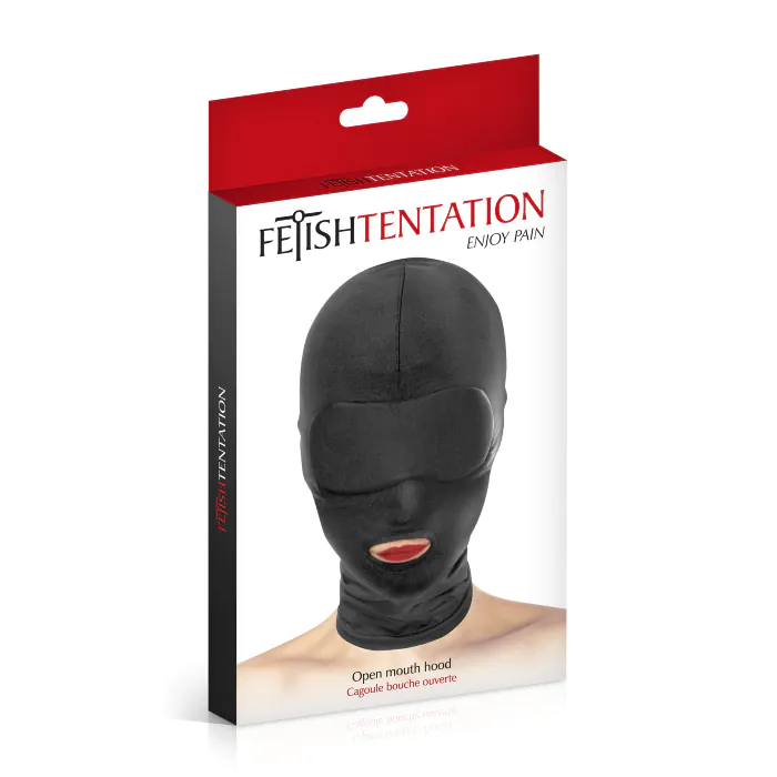 Маска для БДСМ з відкритим ротом Fetish Tentation Black — фото 3