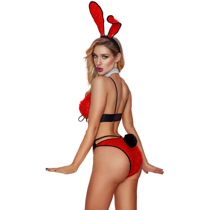 Еротичний костюм зайчика Paris Hollywood Bunny One Size Red — фото 4