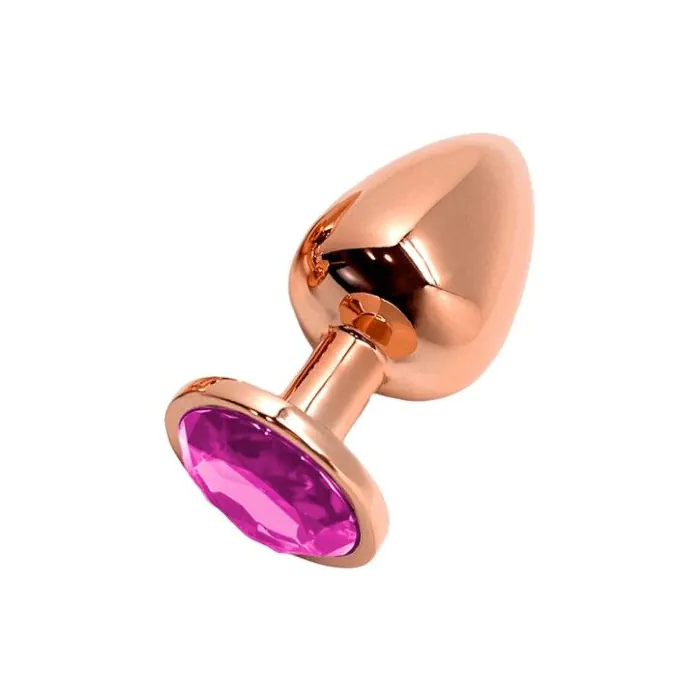 Металева анальна пробка Wooomy Tralalo Rose Gold Metal Plug Magenta M