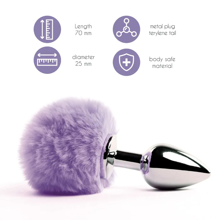 Анальна пробка FeelzToys Bunny Tails Butt Plug Purple — фото 2