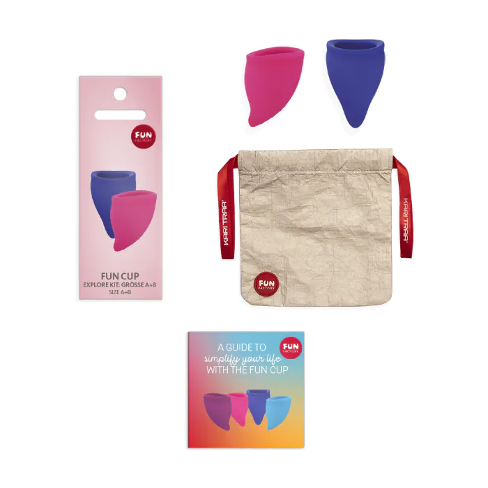 Набір менструальних чаш Fun Factory Fun Cup розмір А та B Blue Pink — фото 3