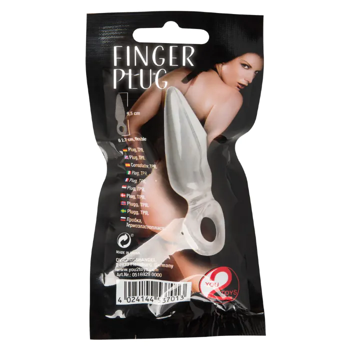 Анальна пробка прозора Finger Plug — фото 2