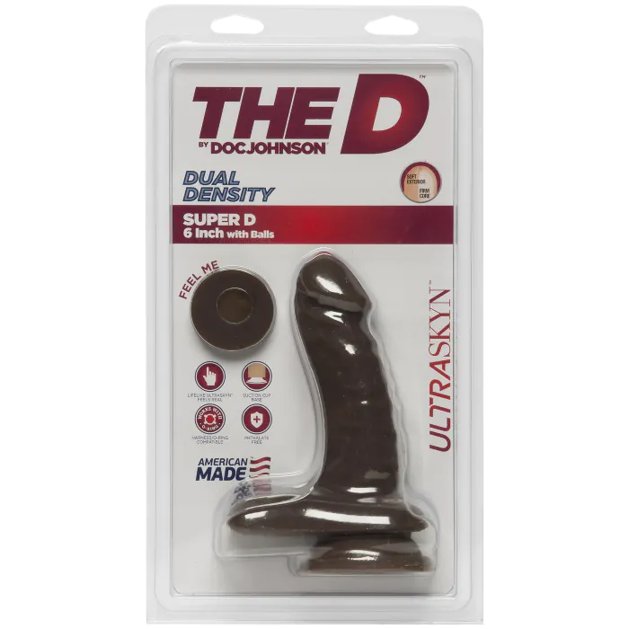 Фалоімітатор Doc Johnson The D Super D 6" Chocolate — фото 2