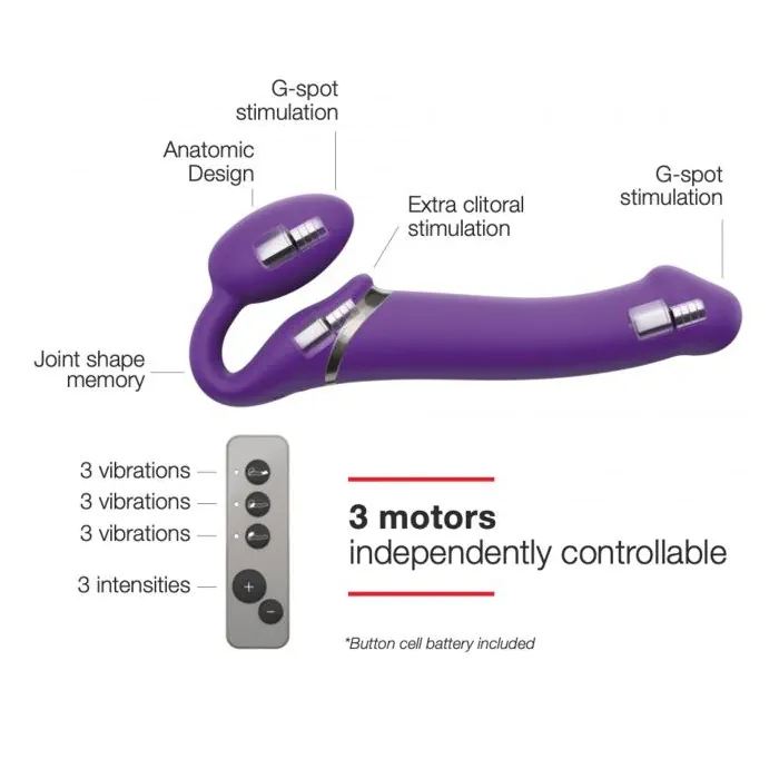 Безремневий страпон із вібрацією Strap-On-Me Vibrating Violet XL — фото 3