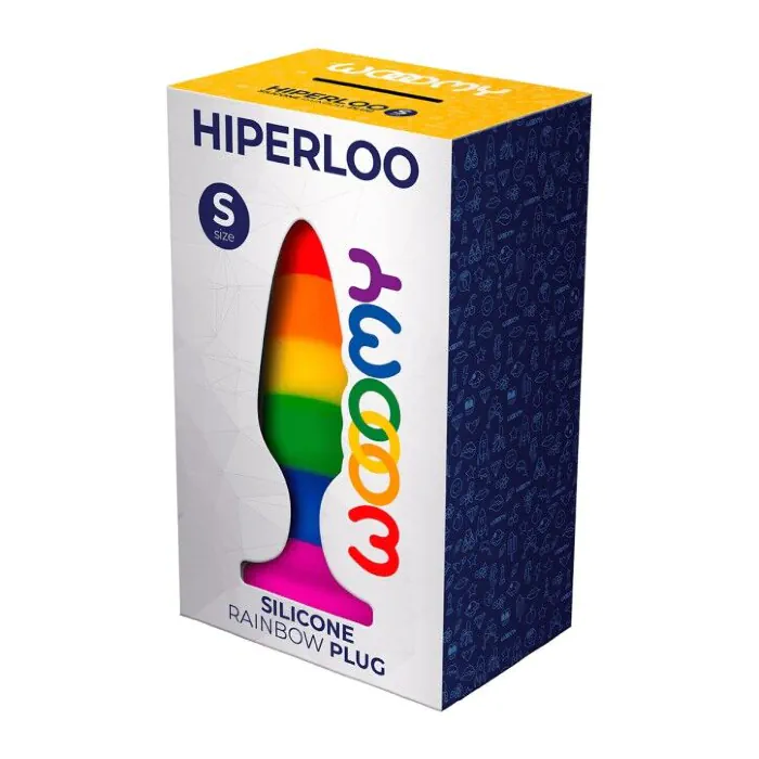 Силіконова анальна пробка Wooomy Hiperloo Silicone Rainbow Plug S — фото 4