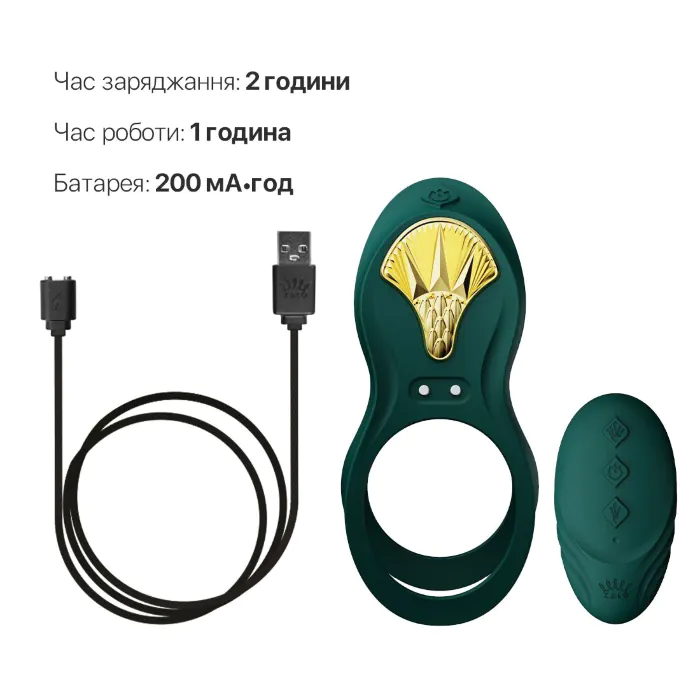 Смарт ерекційне кільце Zalo Bayek Turquoise Green — фото 5