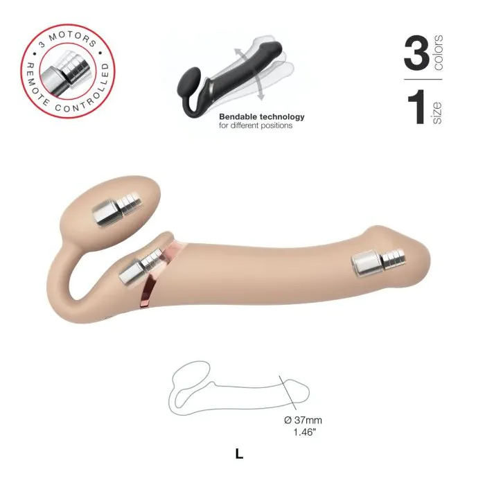 Безремневий страпон із вібрацією Strap-On-Me Vibrating Flesh L — фото 2