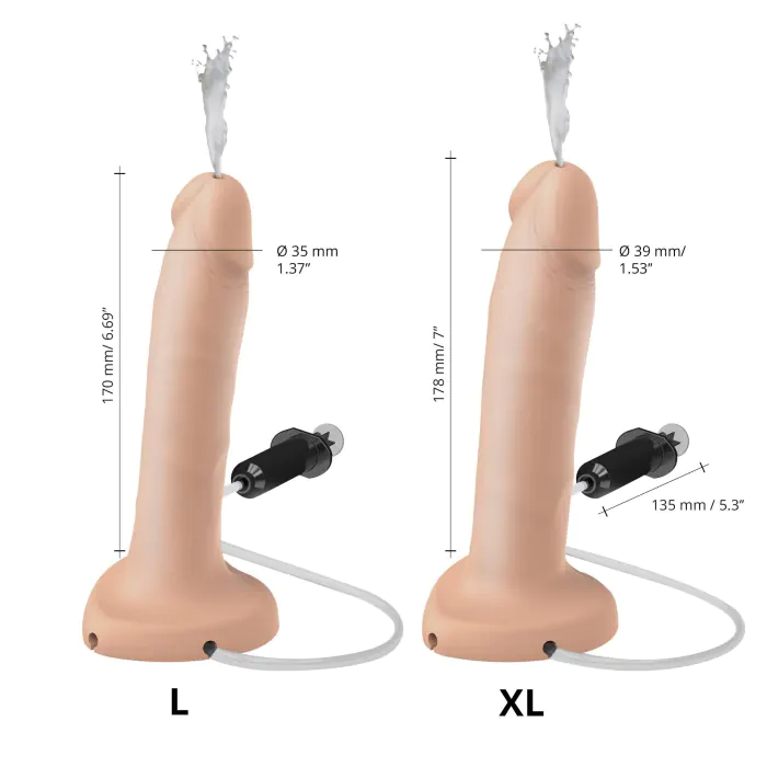 Фалоімітатор, що кінчає Strap-On-Me Squirting Cum Dildo Realistic Black Vanilla XL — фото 4