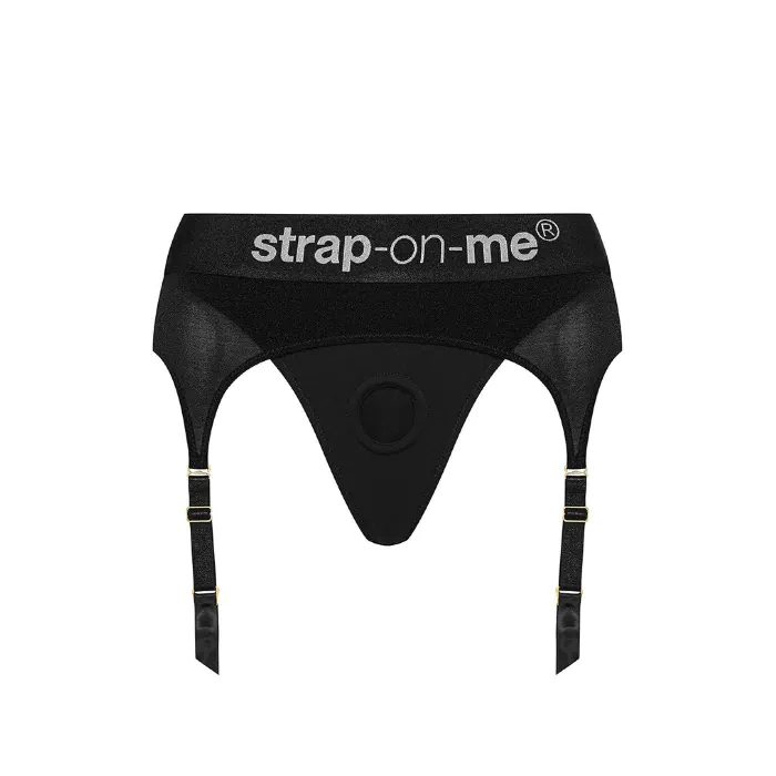 Труси для страпону з підв'язками для панчох Strap-On-Me REBEL HARNESS - М — фото 3