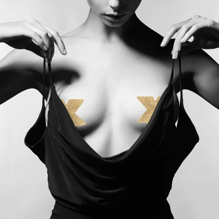 Пестіс - стікіні Bijoux Indiscrets Flash Cross Gold — фото 2