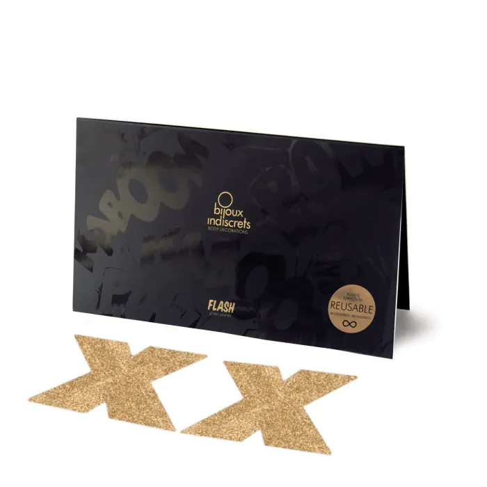 Пестіс - стікіні Bijoux Indiscrets Flash Cross Gold