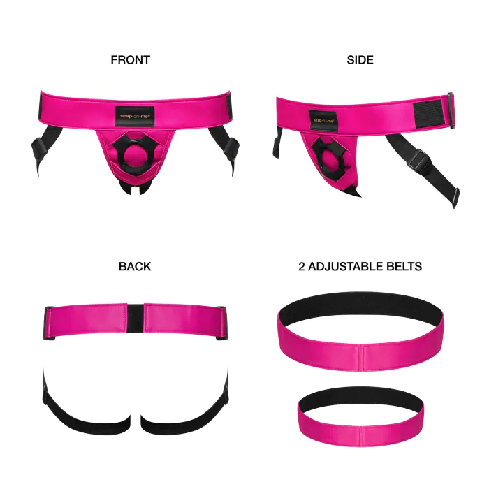 Труси для страпона Strap-On-Me Leatherette Harness Curious  Fuchsia — фото 2