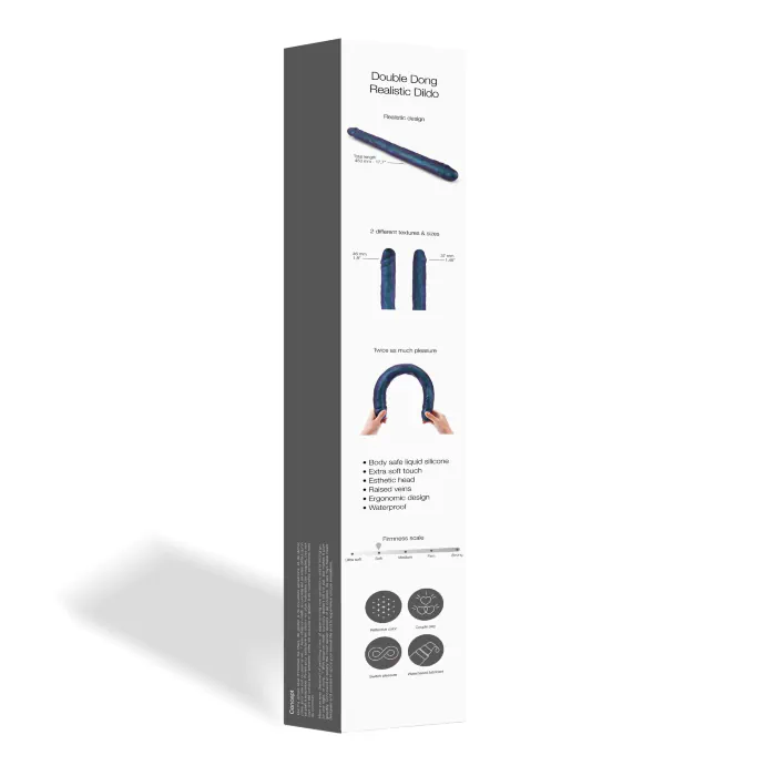 Фалоімітатор подвійний Strap-On-Me Double Dong Realistic Dildo Snaky Metallic Color — фото 5