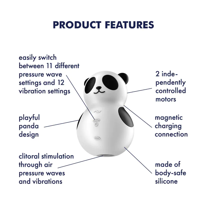 Вакуумний стимулятор з вібрацією Satisfyer Pocket Panda — фото 3