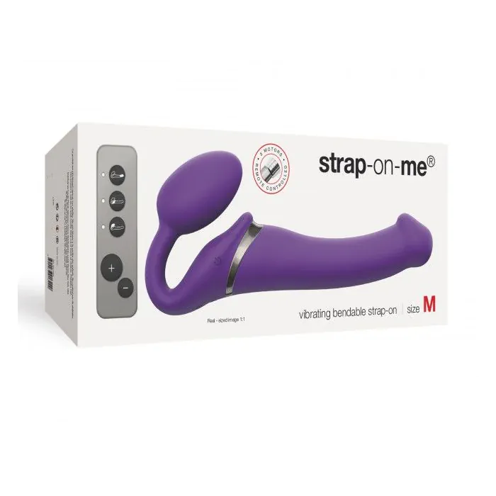 Страпон із вібрацією Strap-On-Me розмір M Violet — фото 5