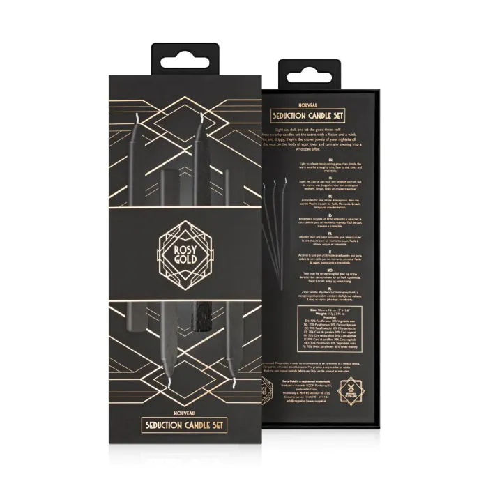 Набір свічок Rosy Gold Seduction Candle Set Black — фото 7