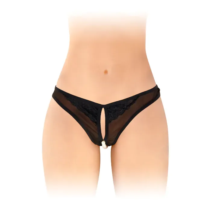 Трусики з перлами відкриті Fashion Secret Sophie Black