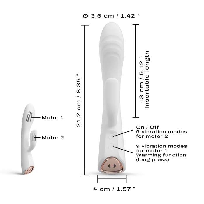 Вібратор Dorcel Flexi Rabbit Vibrator White — фото 6