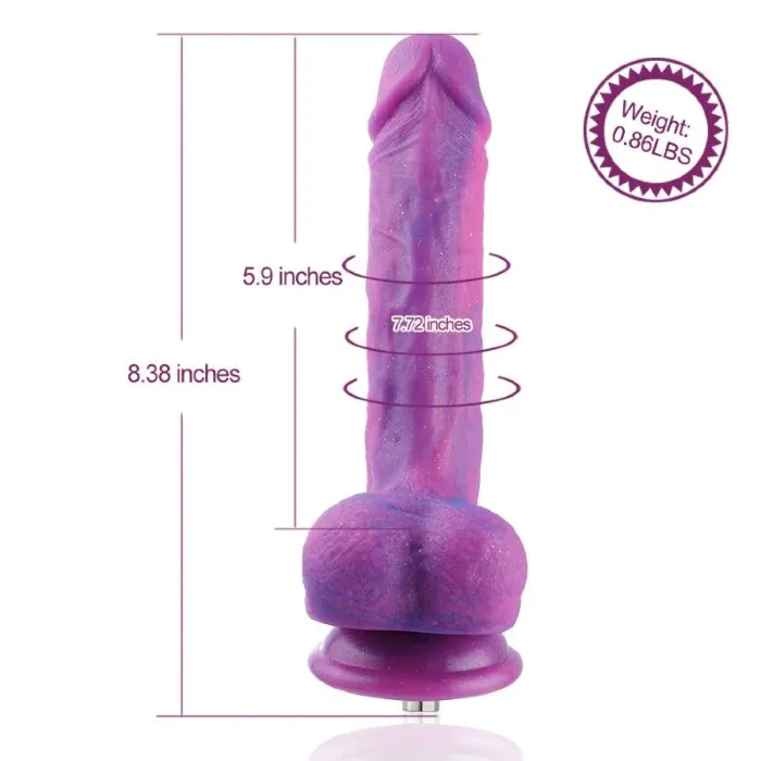 Фалоімітатор 8.2″ з вібрацією для секс-машин Hismith Purple Silicone Dildo with Vibe — фото 6