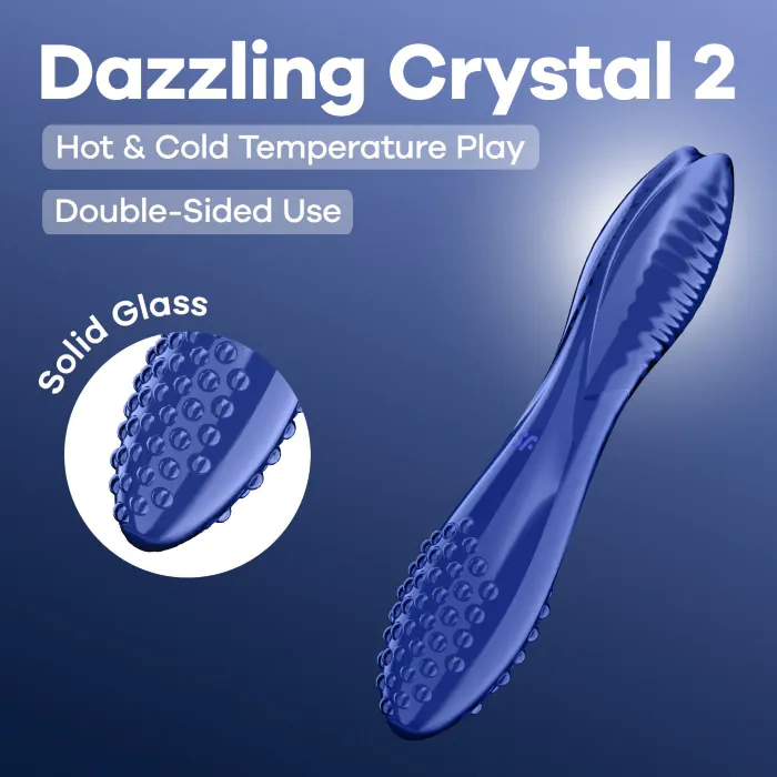 Двосторонній скляний дилдо Satisfyer Dazzling Crystal 2 Blue — фото 7